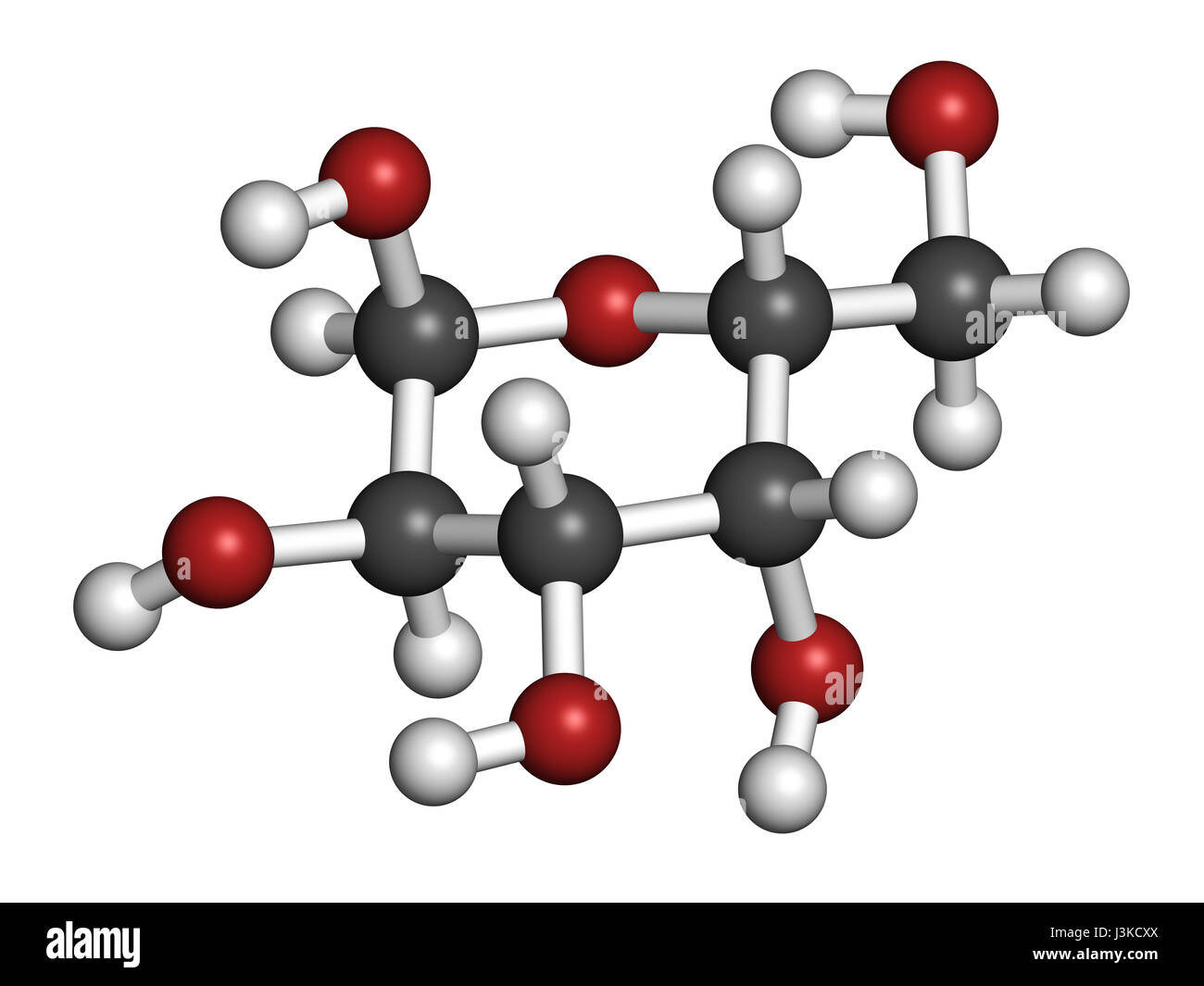 La présence de molécule de sucre. Présent dans le lait et les produits laitiers. Les atomes sont représentés comme des sphères classiques avec codage couleur : blanc (hydrogène), carbo Banque D'Images