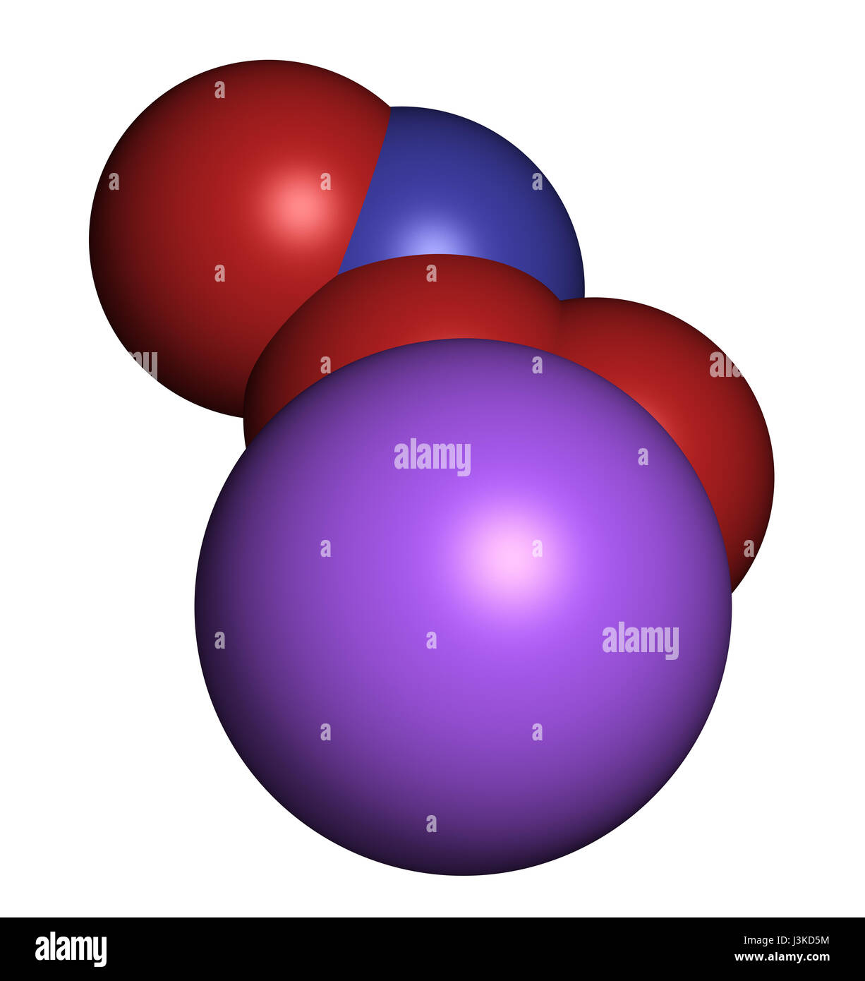 Le peroxynitrite (sodium) molécule d'espèces d'azote réactif. Formé par la réaction de l'oxyde nitrique radicaux superoxyde et dans le corps humain. Banque D'Images