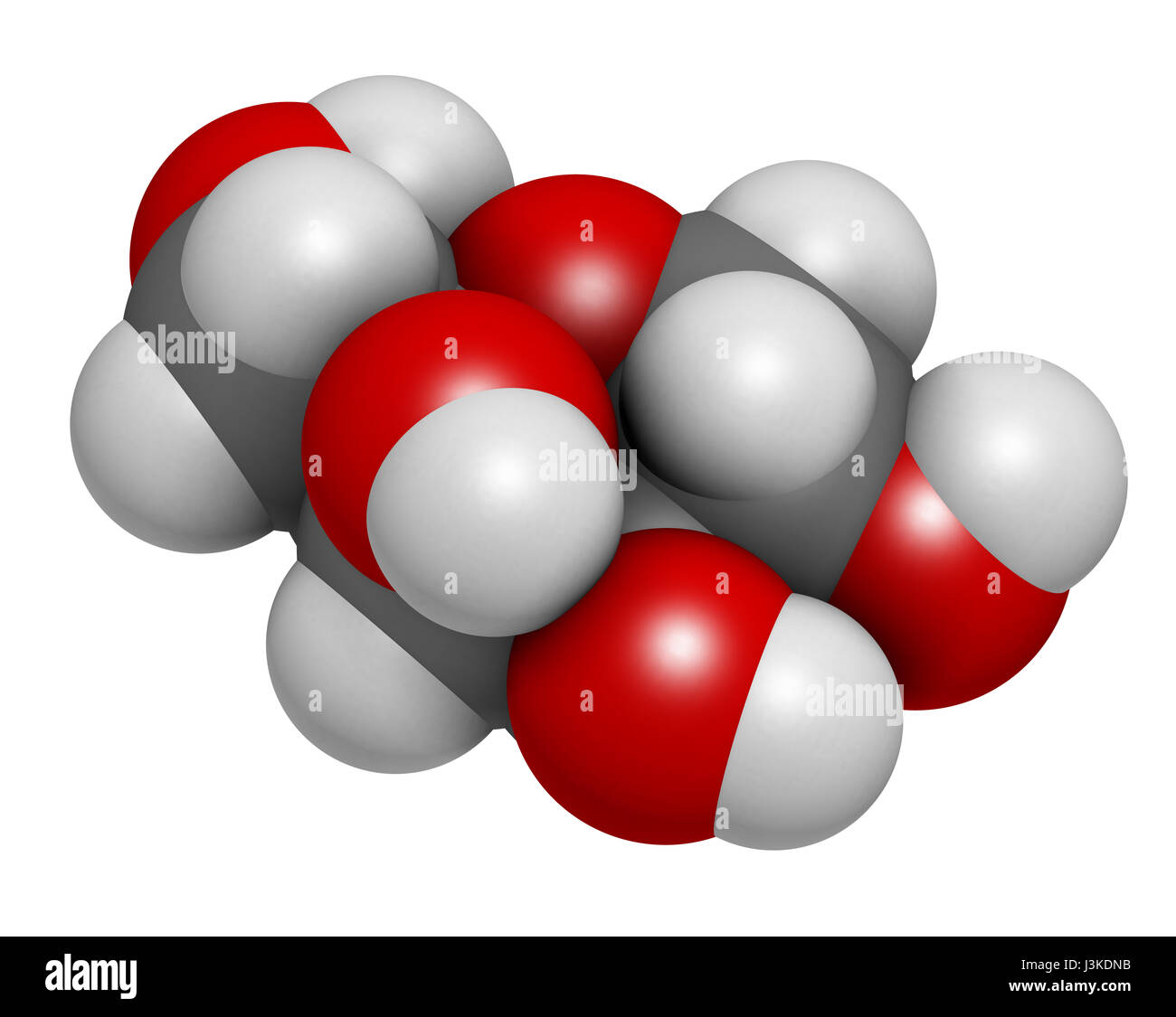 La présence de molécule de sucre. Présent dans le lait et les produits laitiers. Les atomes sont représentés comme des sphères classiques avec codage couleur : blanc (hydrogène), carbo Banque D'Images
