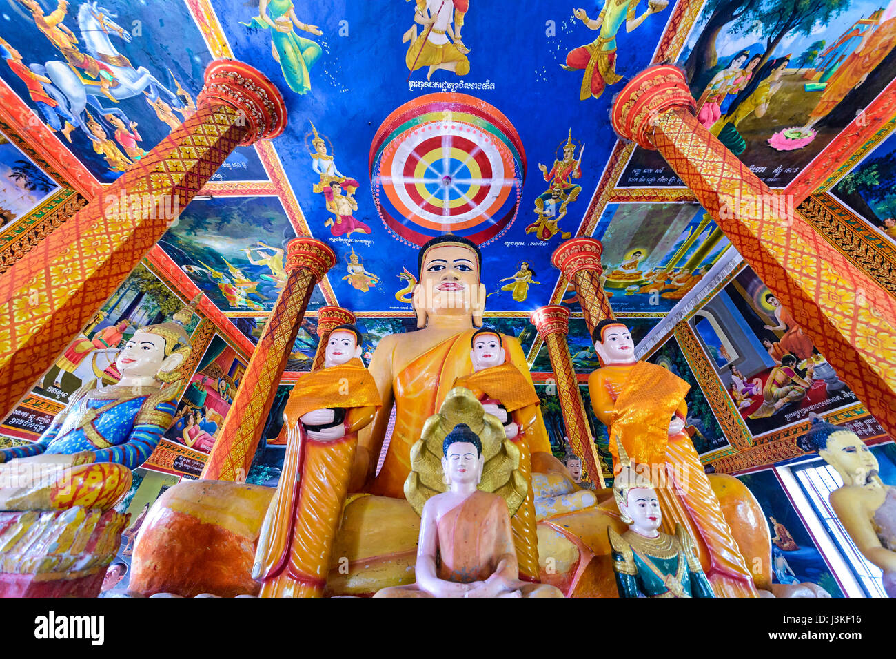 Lolei, Cambodge - 4 janvier, 2017 : Avis de Wat temple Lolei intérieur. Wat lolei est un temple bouddhiste et un monastère construit à proximité d'un site Khmer historiques Banque D'Images