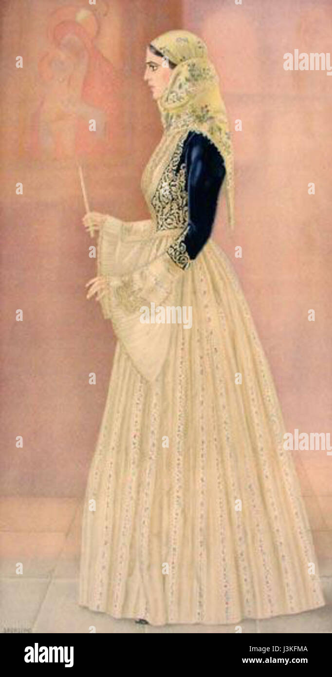 Cela fait référence aux costumes traditionnels des îles de la mer Égée de Grèce, qui ont des styles régionaux distincts influencés par la culture et l'histoire de l'île. Ces costumes présentent souvent des couleurs vives, des broderies complexes et des motifs uniques. Banque D'Images