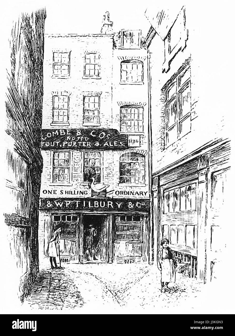 L'oie et le gril Banque D'Images