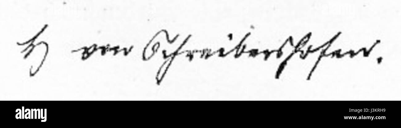 Un autographe de Hedwig von Schreibershofen, donnant un aperçu historique de la vie d'une figure notable, probablement du XIXe siècle, à travers son inscription personnelle. Banque D'Images