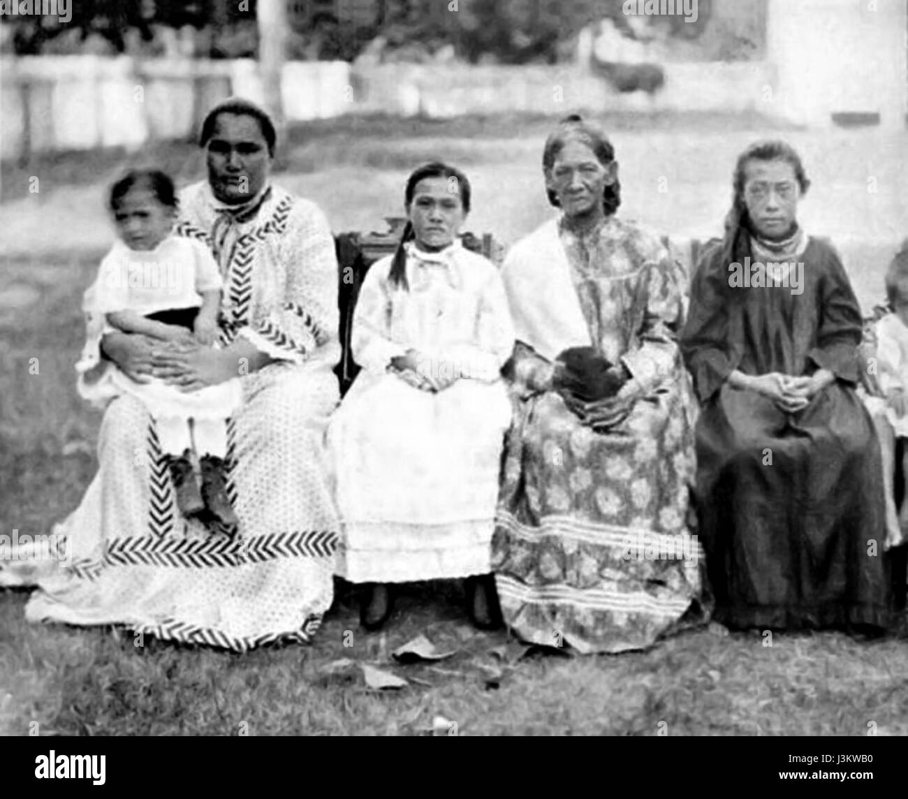 La famille royale de Huahine, fin du 19e siècle Banque D'Images