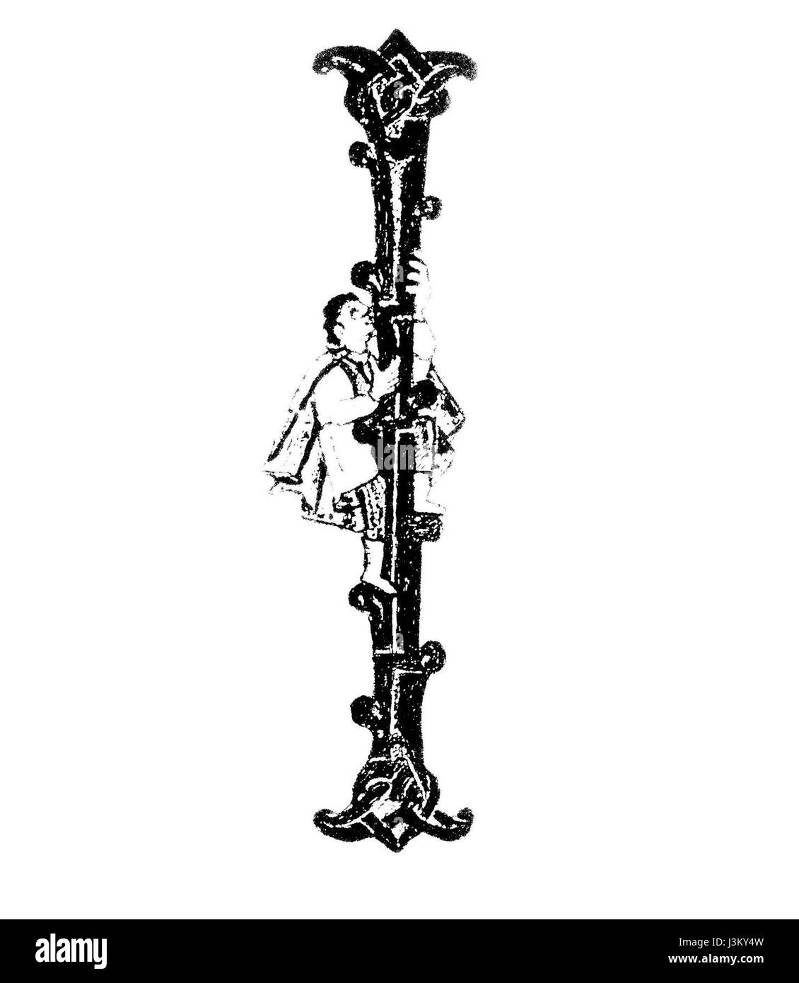 Ce titre fait référence à un sujet historique impliquant un individu (probablement nommé I) et un grimpeur (Kletterer) à Reichenau, un lieu associé au Xe siècle (10. Jahrhundert). Cela pourrait faire référence à un événement notable ou à un individu de la période médiévale dans la région de Reichenau en Allemagne. Banque D'Images