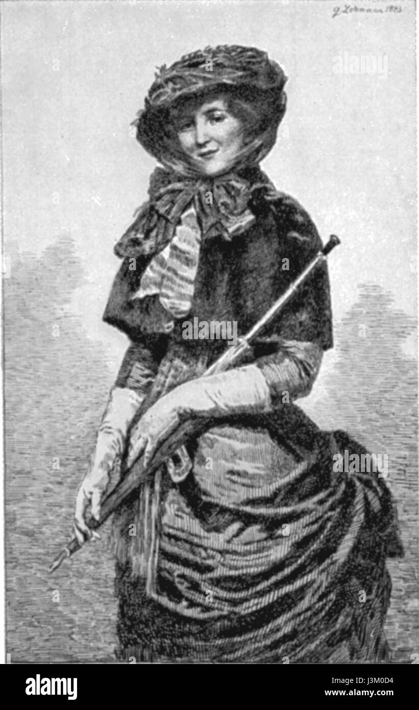 Le tableau Pariserin de Georges Lehmann (1883) représente une femme parisienne, capturant l'élégance et la mode de l'époque. Cette œuvre reflète les tendances artistiques du Paris du XIXe siècle. Banque D'Images