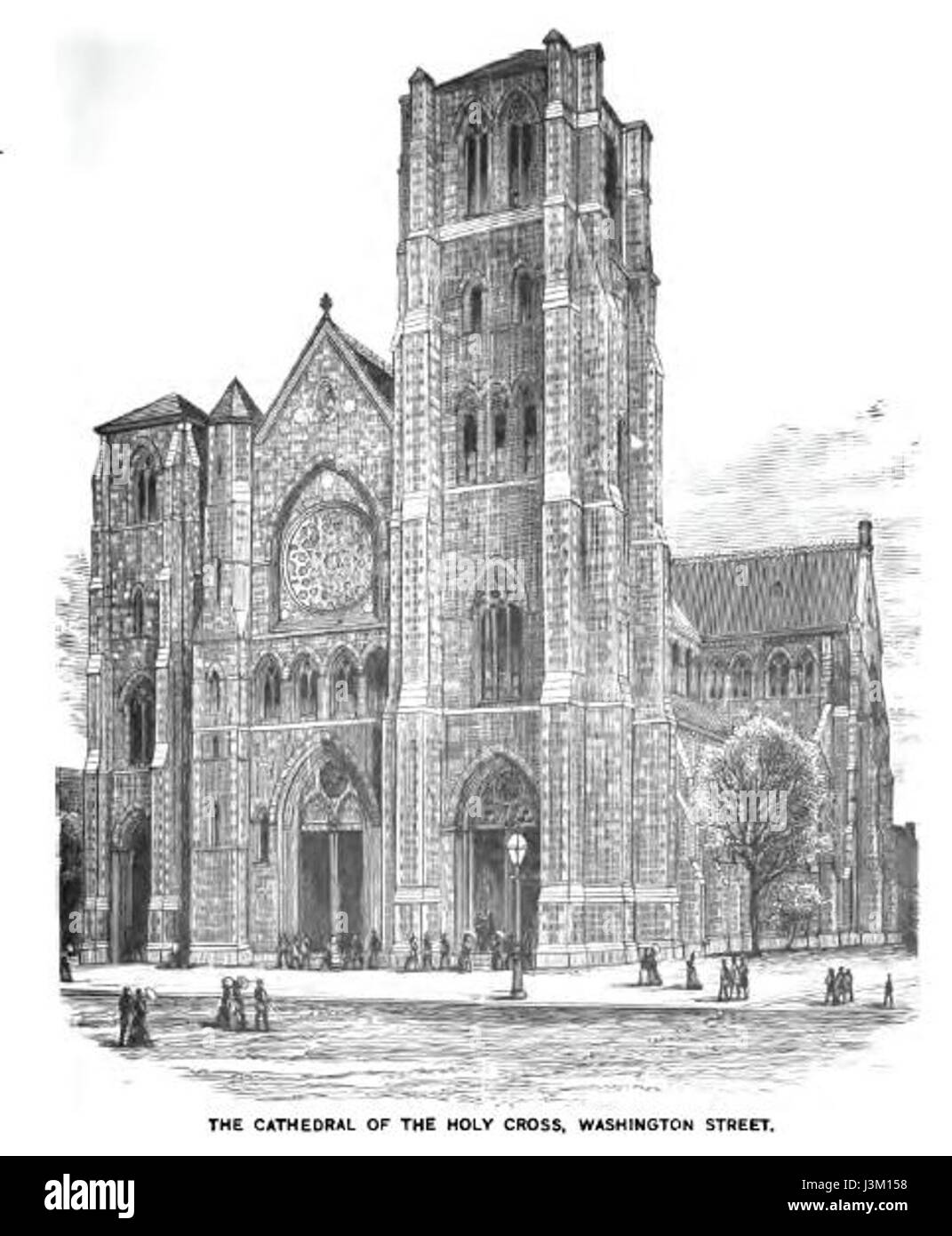 La cathédrale Sainte-Croix, construite en 1881, est un site architectural et religieux important. Il met en valeur l'importance historique et culturelle de la cathédrale, avec son style néo-gothique et son rôle dans la communauté. Banque D'Images