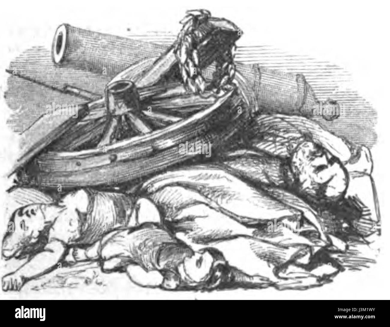 Cette image représente les actions militaires grecques le long de la frontière turque pendant la guerre russo-turque de 1854-1856, relatant le conflit entre les empires russe et ottoman. Banque D'Images