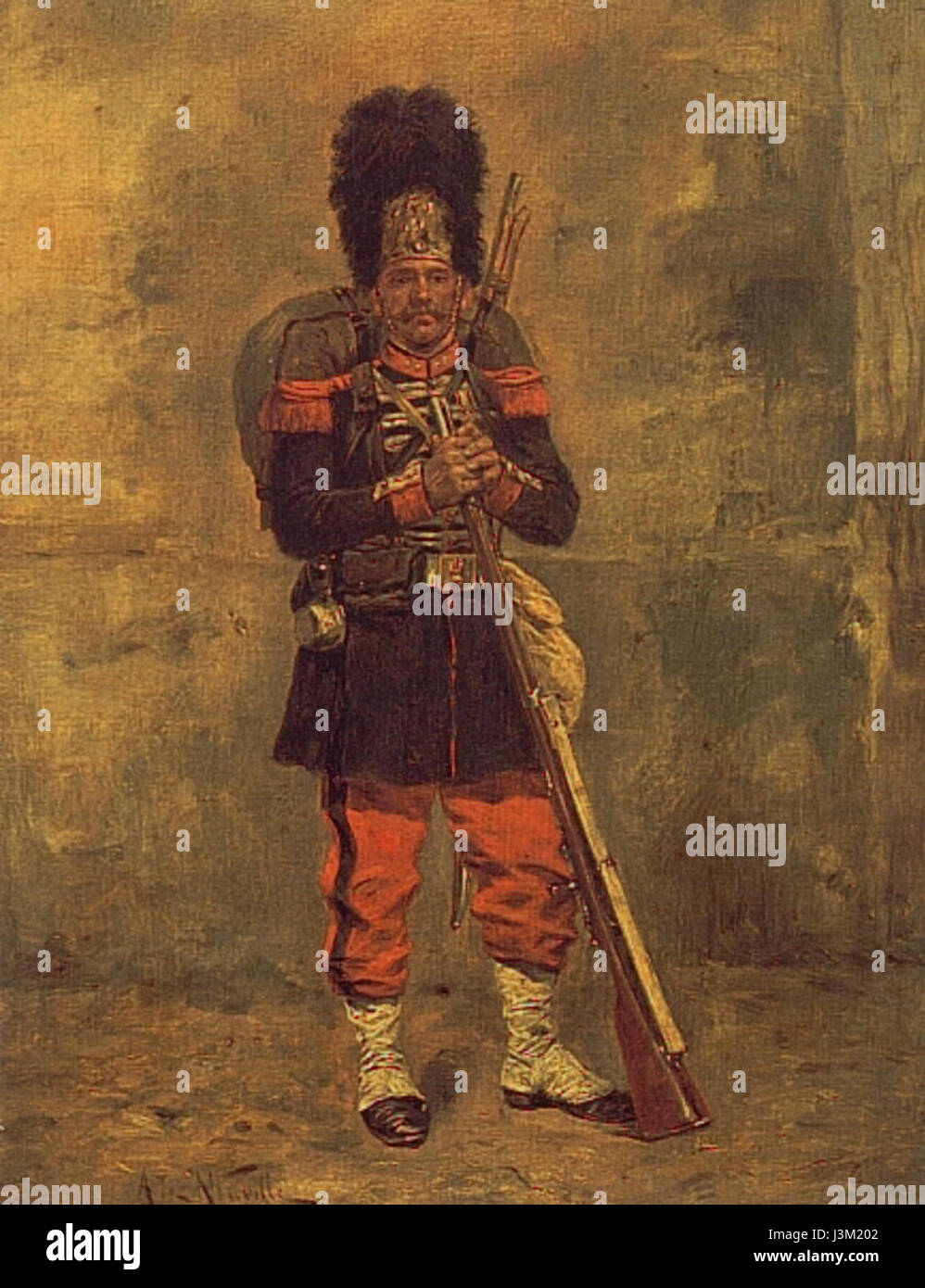 Second Empire Grenadier Alphonse de Neuville Banque D'Images