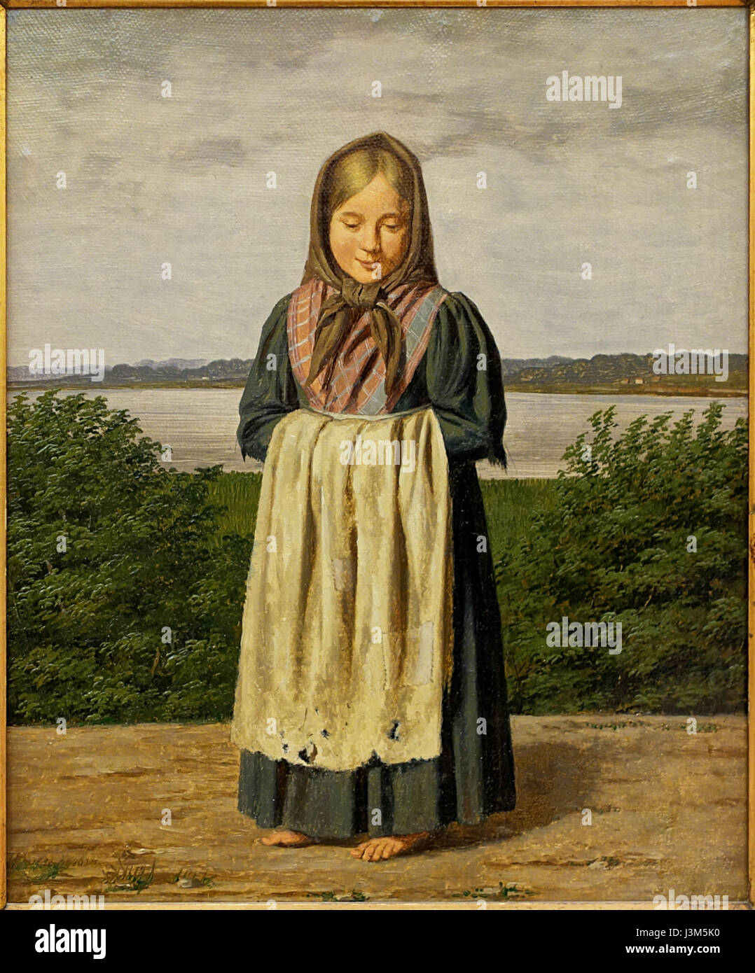 Hunaeus était un artiste français connu pour ses représentations rurales. Cette peinture, jeune paysanne (jeune paysanne), représente probablement une jeune paysanne dans un cadre rural français, reflétant le mode de vie de l'époque. Banque D'Images
