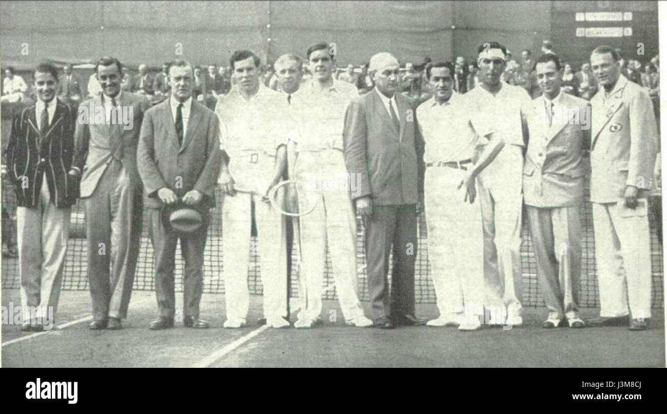 La Hongrie l'Angleterre match de Coupe Davis 1929 Banque D'Images