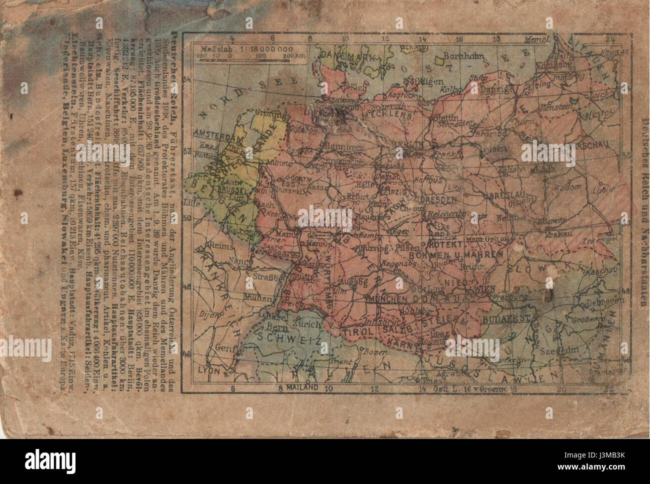 Le Grand Reich allemand était un terme utilisé pour décrire les frontières géopolitiques de l'Allemagne nazie pendant son expansion sous Adolf Hitler, en référence aux territoires contrôlés par l'Allemagne pendant la première Guerre mondiale Banque D'Images