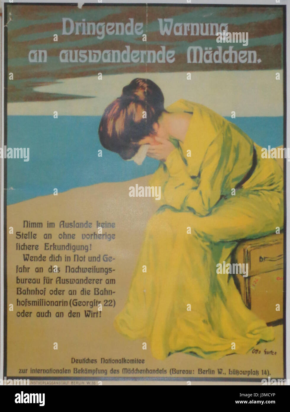 Ce titre fait référence à la question de la traite des êtres humains en Allemagne, qui a constitué une préoccupation sociale importante. Des efforts ont été faits pour lutter contre ce problème par le biais de la législation et de l'application des lois. Banque D'Images