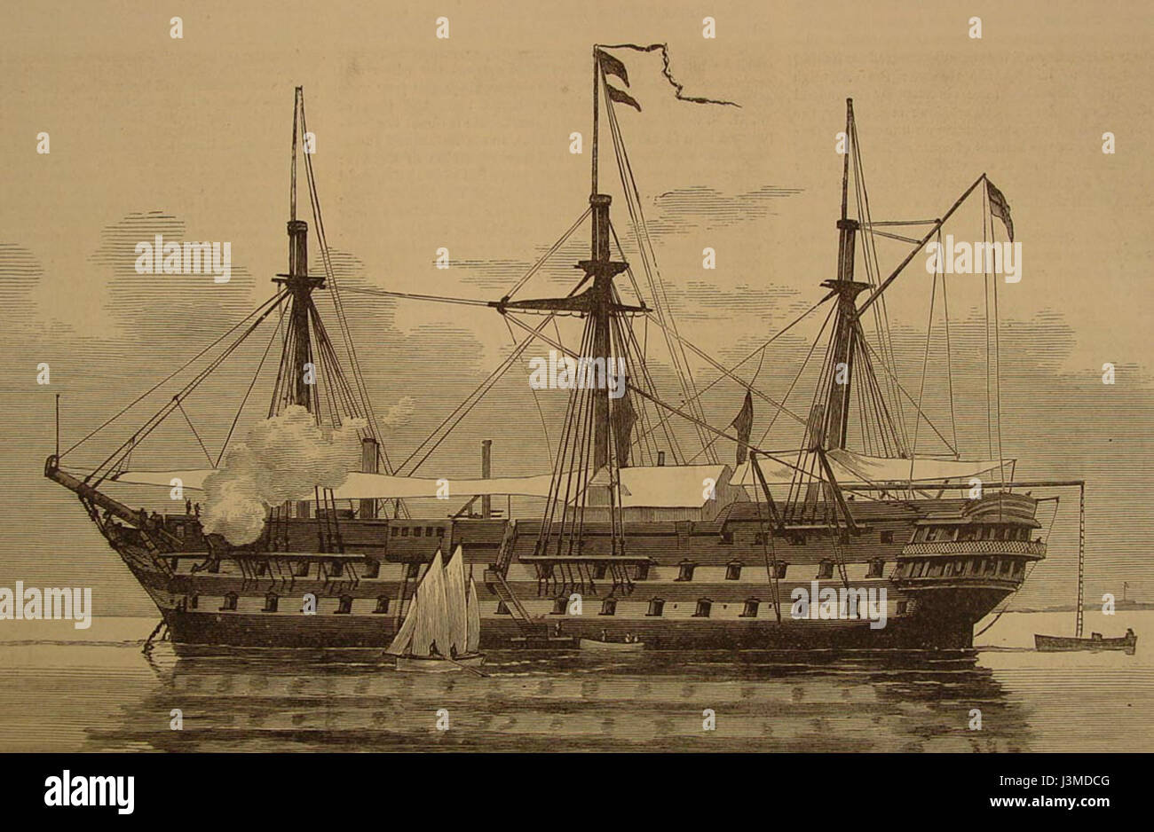 Une référence historique au HMS London, un navire de guerre britannique de 1881, soulignant son rôle dans l'histoire navale et son service à la fin du XIXe siècle. Banque D'Images