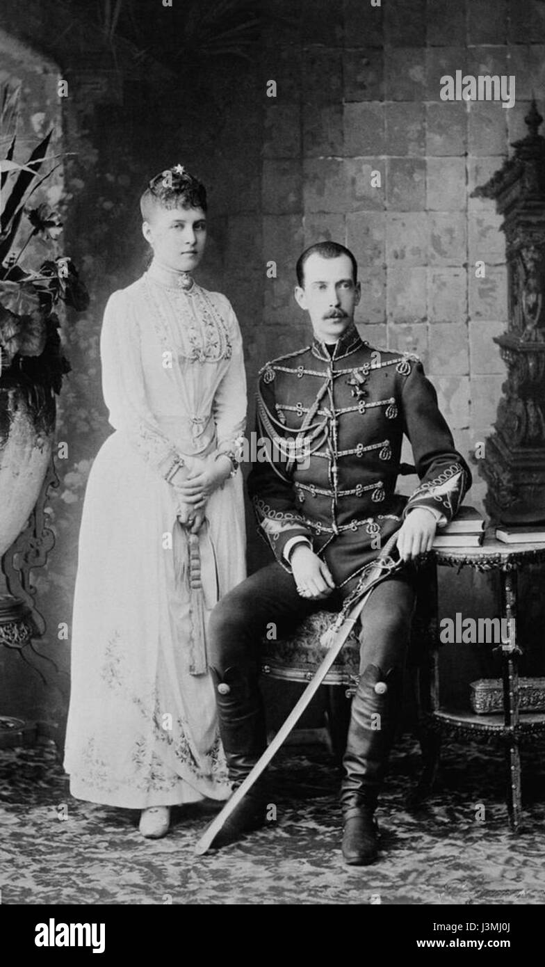 Le Grand-duc Paul et la princesse Alexandra de Grèce. Photgraph Engagement Banque D'Images
