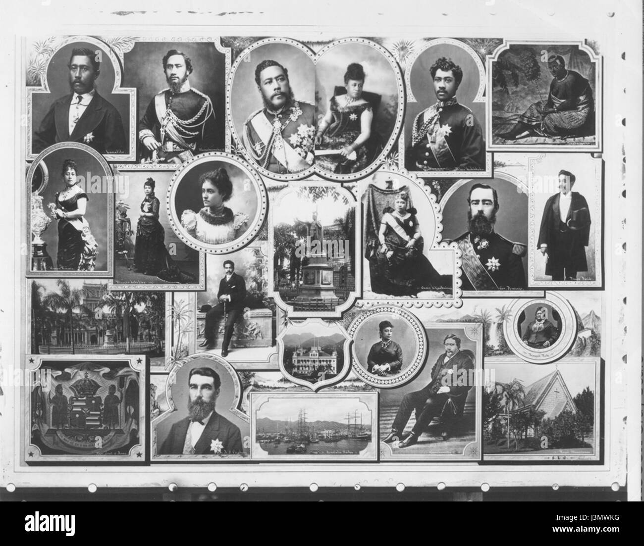 Une référence à la famille royale hawaïenne, représentée dans une image ou un document historique, montrant l'héritage de la monarchie dans l'histoire hawaïenne. Banque D'Images