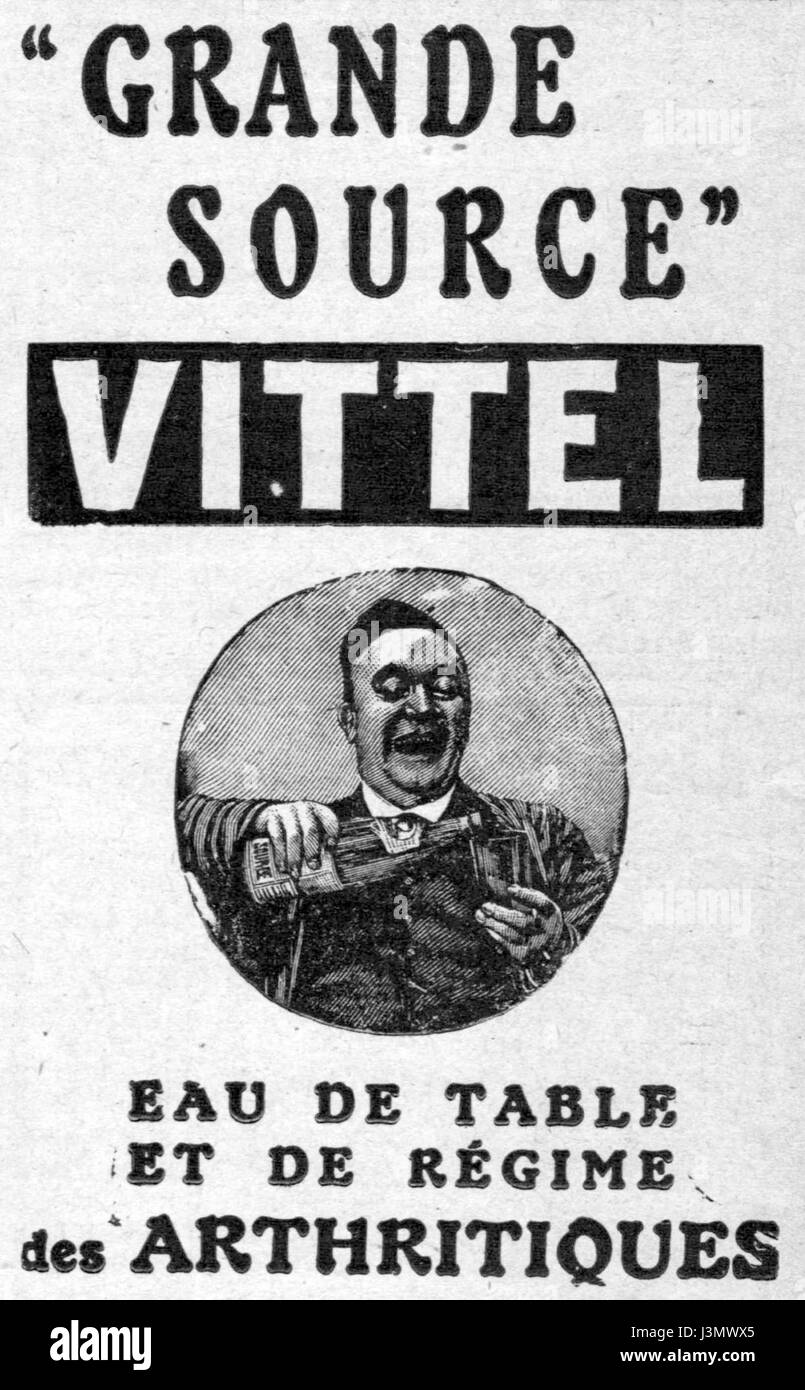 La Grande source Vittel est une source naturelle en France, connue pour ses eaux riches en minéraux. La source a été une source populaire d'eau embouteillée, prisée pour ses bienfaits pour la santé. Banque D'Images