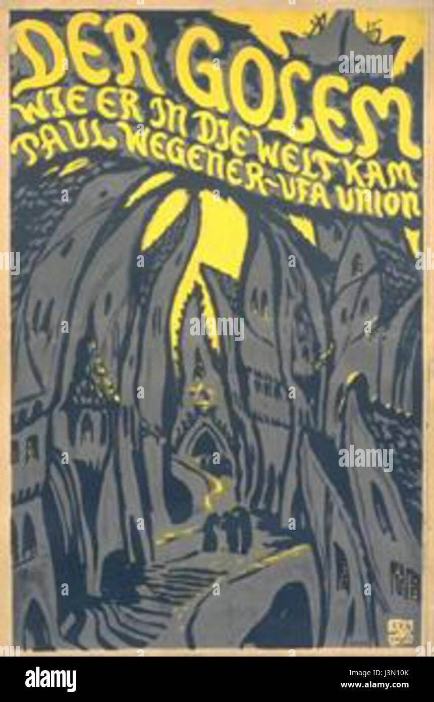 Affiche 1920 Golem Banque D'Images