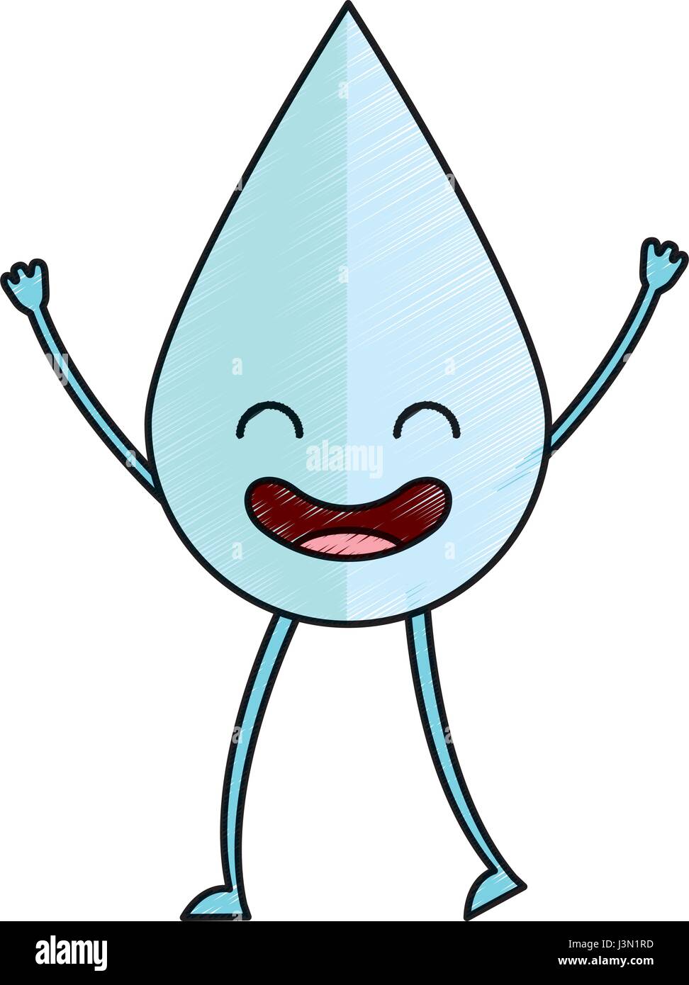 Goutte Deau Personnage Kawaii Vecteurs Et Illustration