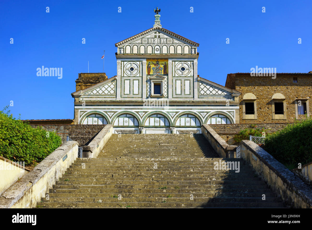 La basilique de San Miniato al Monte de Florence ou Firenze, église en Toscane Italie Europe Banque D'Images