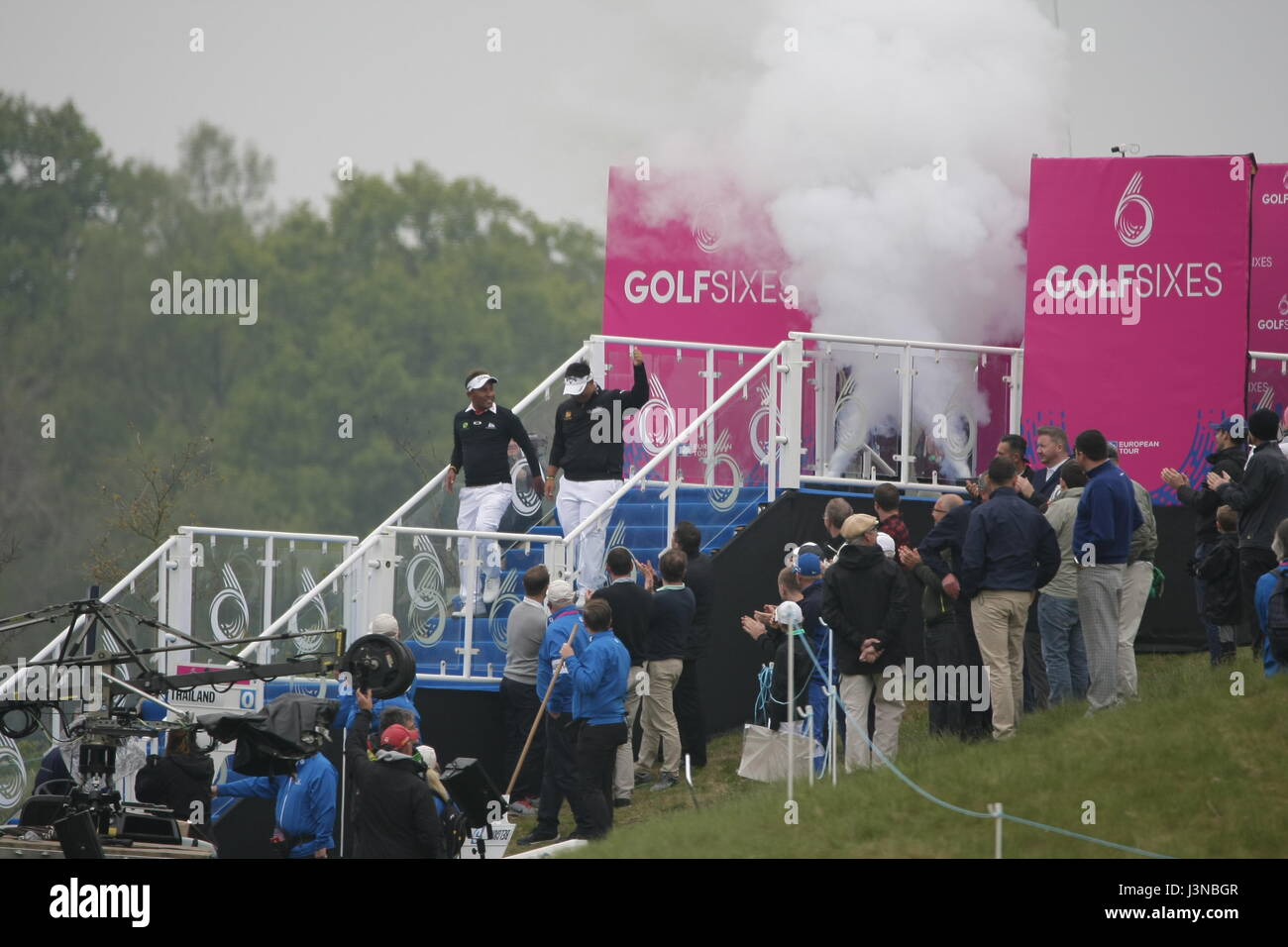 St Albans, Royaume-Uni. Le 05 mai, 2017. St Albans, Hertfordshire, Royaume-Uni à la première mise en scène d'GOLFSIXES un nouveau format court d'un tournoi de golf qui se joue sur 6 trous. Credit : Motofoto/Alamy Live News Banque D'Images