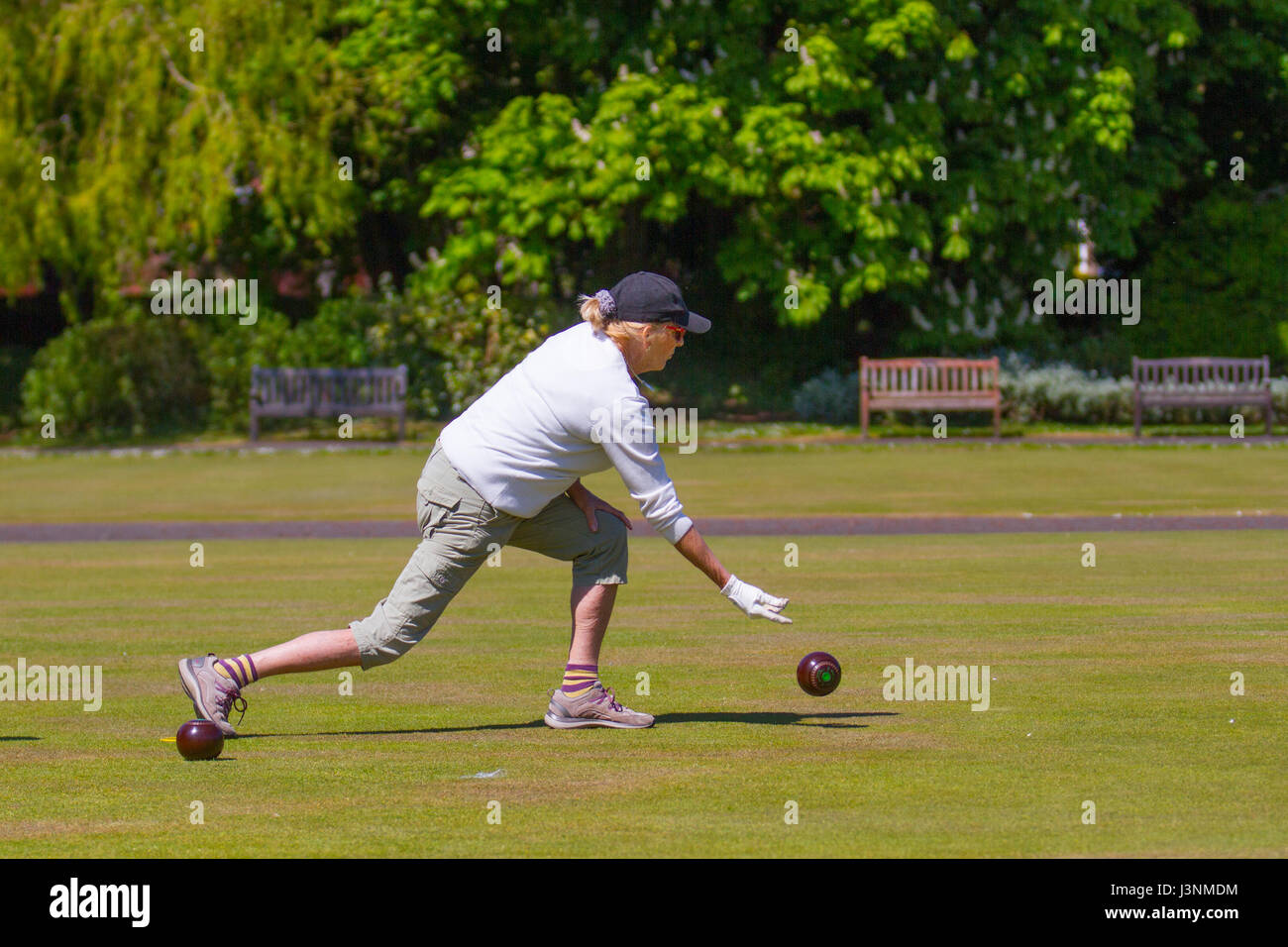Lowther Gardens, Blackpool, Royaume-Uni. 7 mai 2017. Météo britannique. Des jeux et activités de loisirs dans le parc Fylde. Lowther Gardens est l'un des quartiers principaux parcs et est situé à Lytham vert. Les visiteurs et les résidents sont attirés par les jardins pour profiter de ses plaisirs, comme c'est l'un des Fylde Borough Council's Premier endroits. /AlamyLiveNews MediaWorldImages crédit ; Banque D'Images