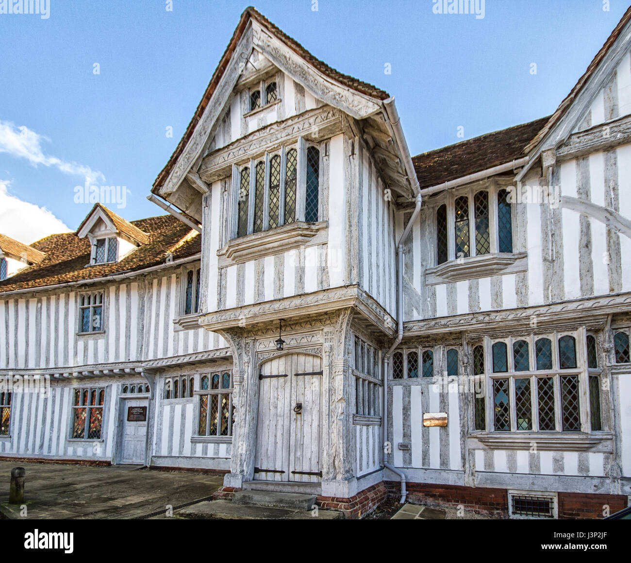 La jonction au Guildhall, Lavenham Suffolk datant du xvie siècle. Banque D'Images