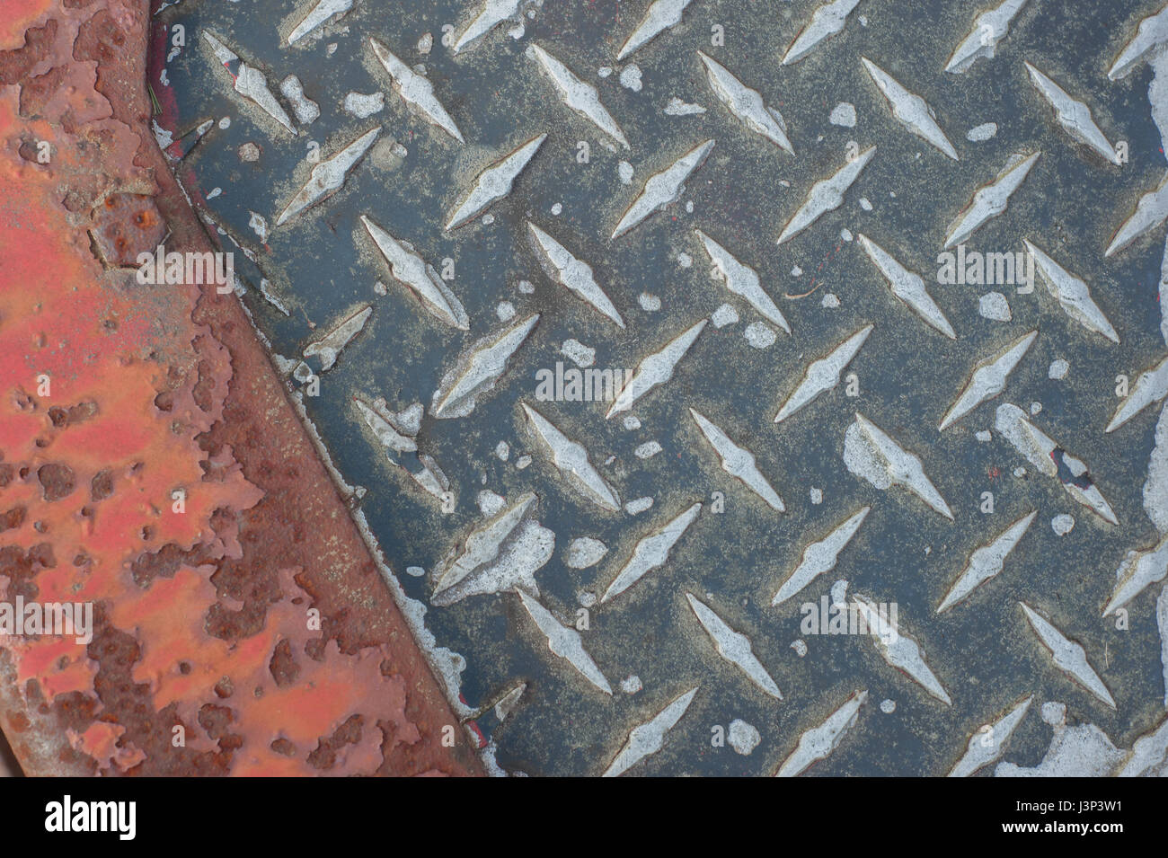 Rouillé et vieux parquet diamond plate Banque D'Images