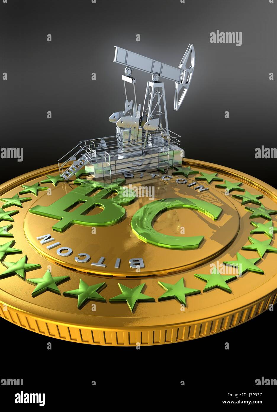 L'exploitation minière Bitcoin, illustration conceptuelle. Banque D'Images