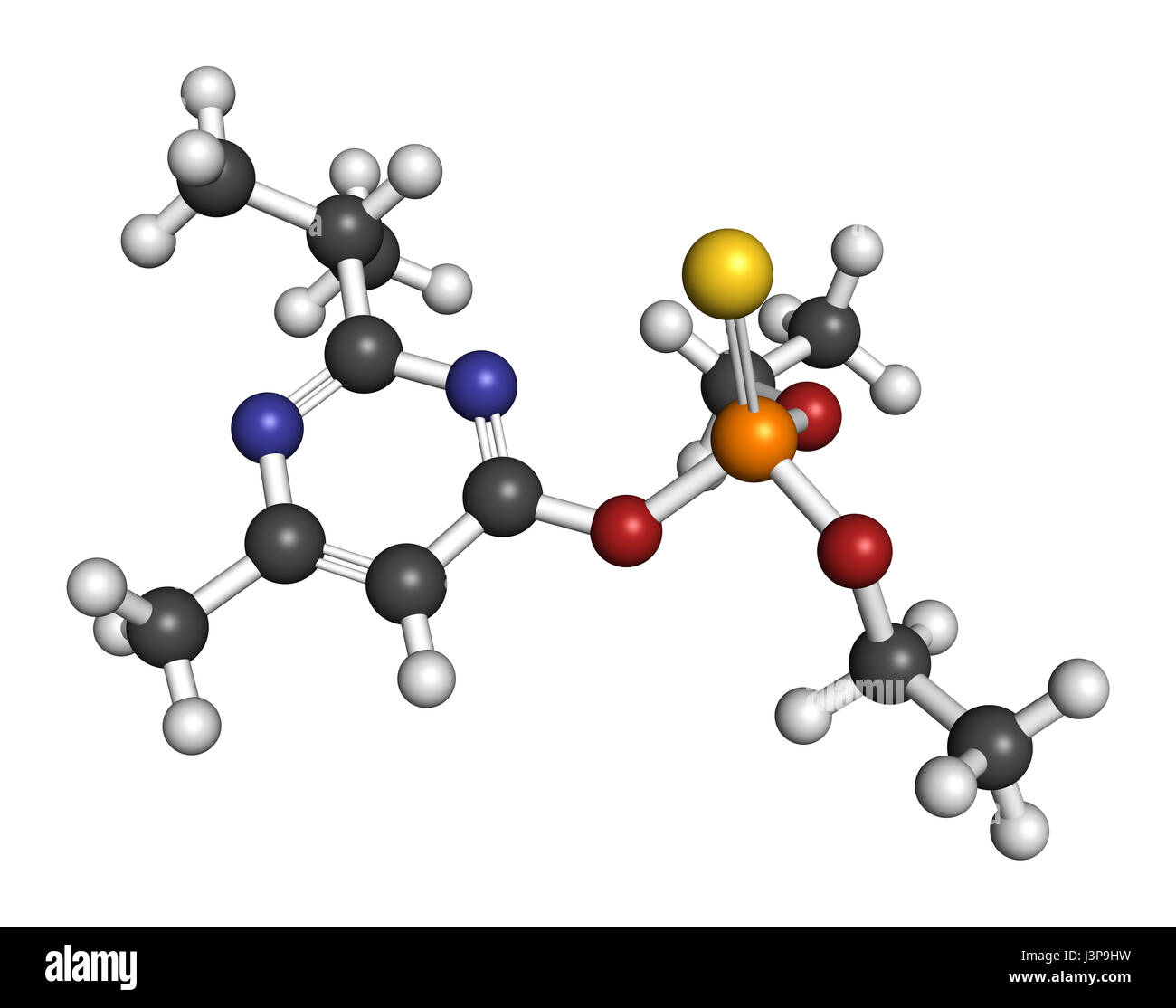 Le diazinon (dimpylate) molécule d'insecticides organophosphorés. Banque D'Images