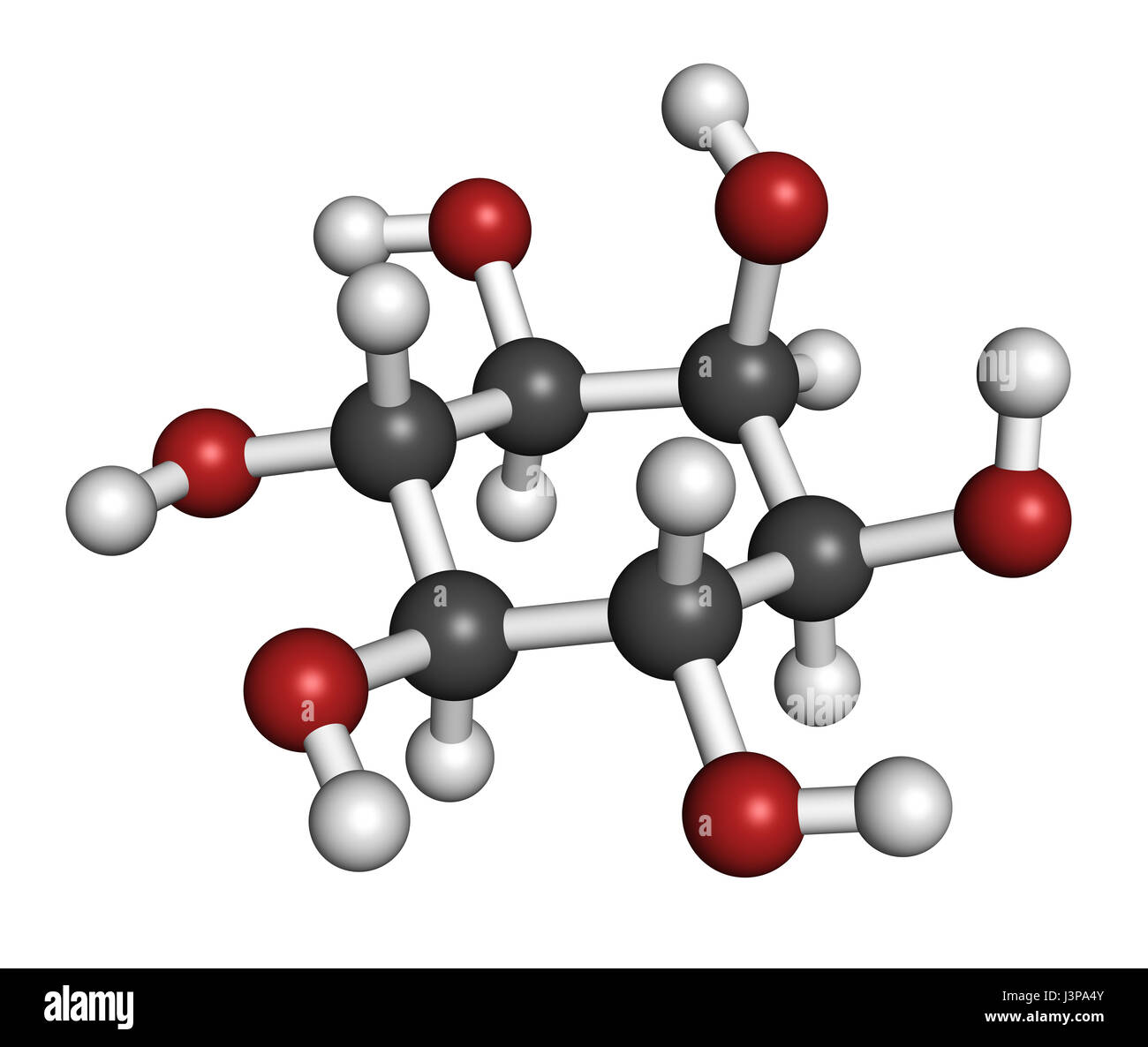 (Myo-inositol inositol) molécule. Et de l'inositol phosphates son jouent un rôle essentiel dans un certain nombre de processus biologiques. Les atomes sont représentés comme spher Banque D'Images