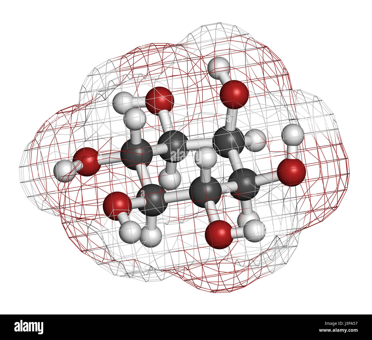 (Myo-inositol inositol) molécule. Et de l'inositol phosphates son jouent un rôle essentiel dans un certain nombre de processus biologiques. Les atomes sont représentés comme spher Banque D'Images