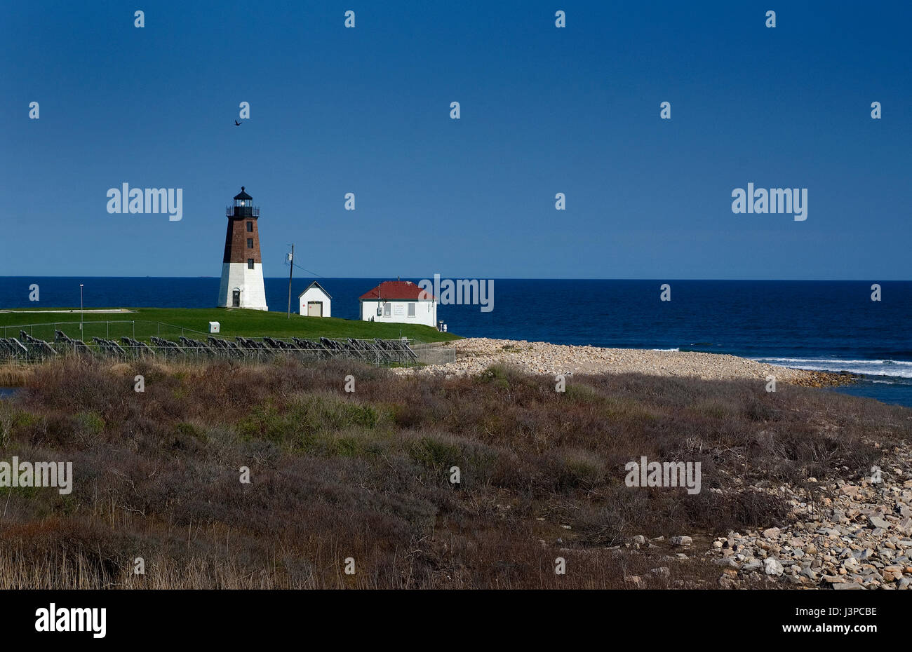 Judit Point Light - Naragansett, RI - 1810 (tour actuelle 1857) Banque D'Images