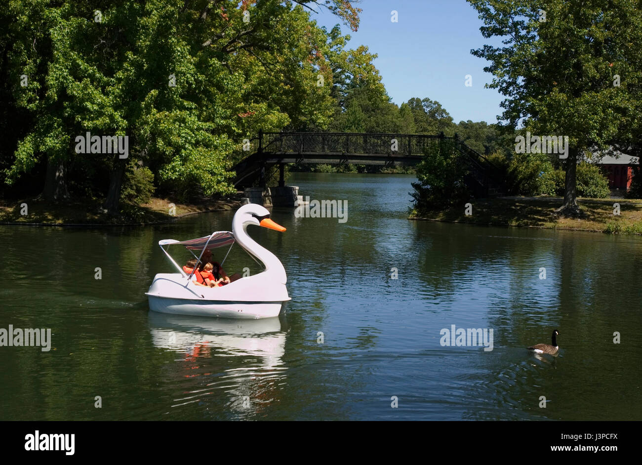 Un bateau à aubes à Roger Williams Park - Providence, Rhode Island, USA Banque D'Images