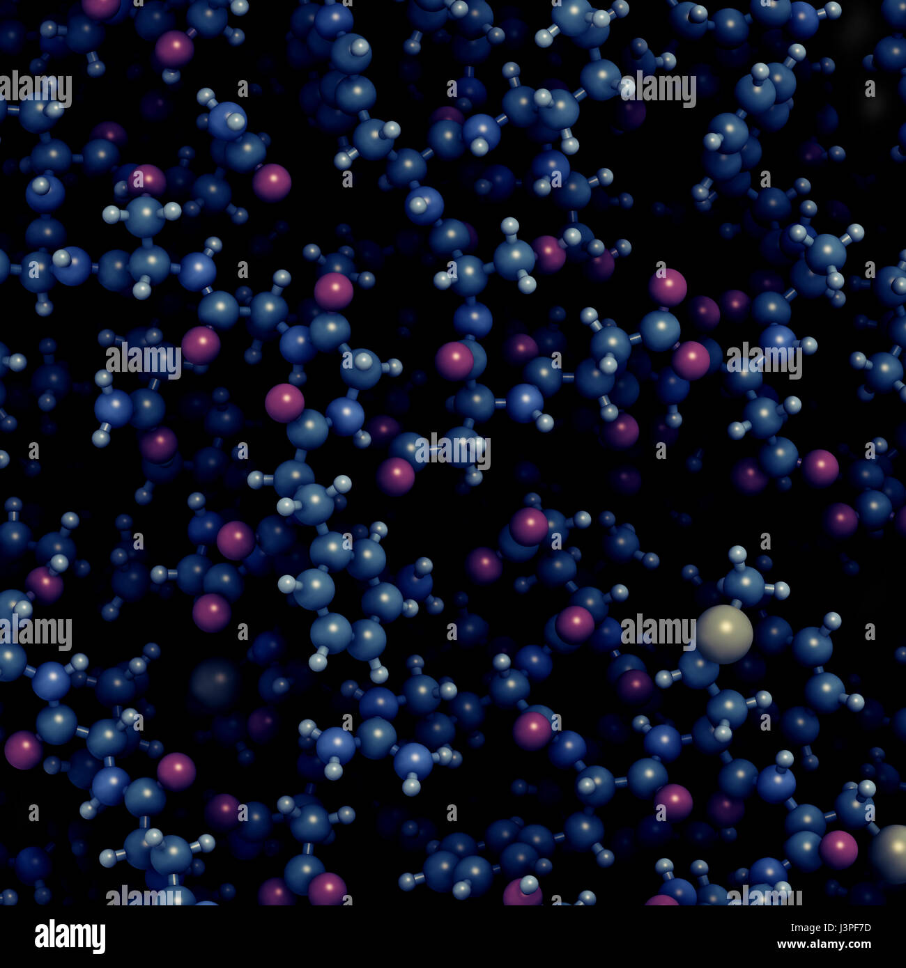 Au niveau atomique vue détaillée de la protéine alpha-galactosidase (Agalsidase). Cause de la maladie de Fabry. Administré comme traitement enzymatique de substitution. Les atomes Banque D'Images