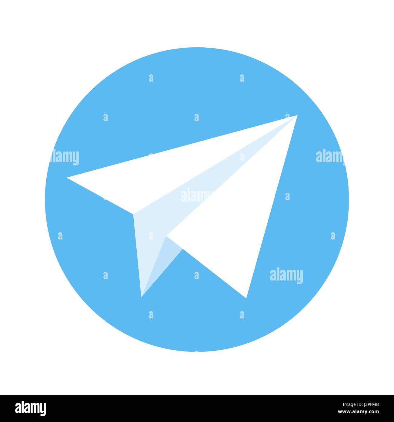 Icône de l'avion en papier. Avion en papier blanc sur fond bleu. Vector  illustration Image Vectorielle Stock - Alamy