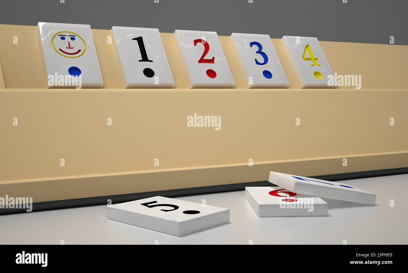Pièces de jeu de Rami - l'image de rendu 3D Banque D'Images