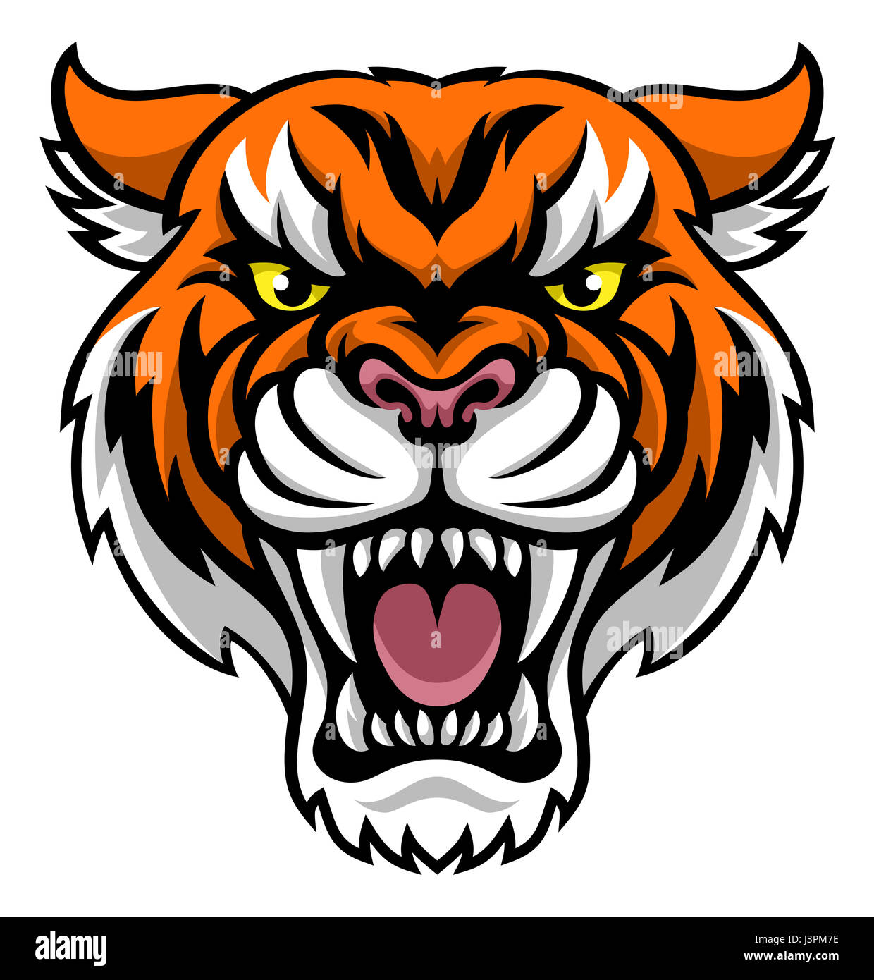 Une colère à caractère animal mascotte tigre Banque D'Images