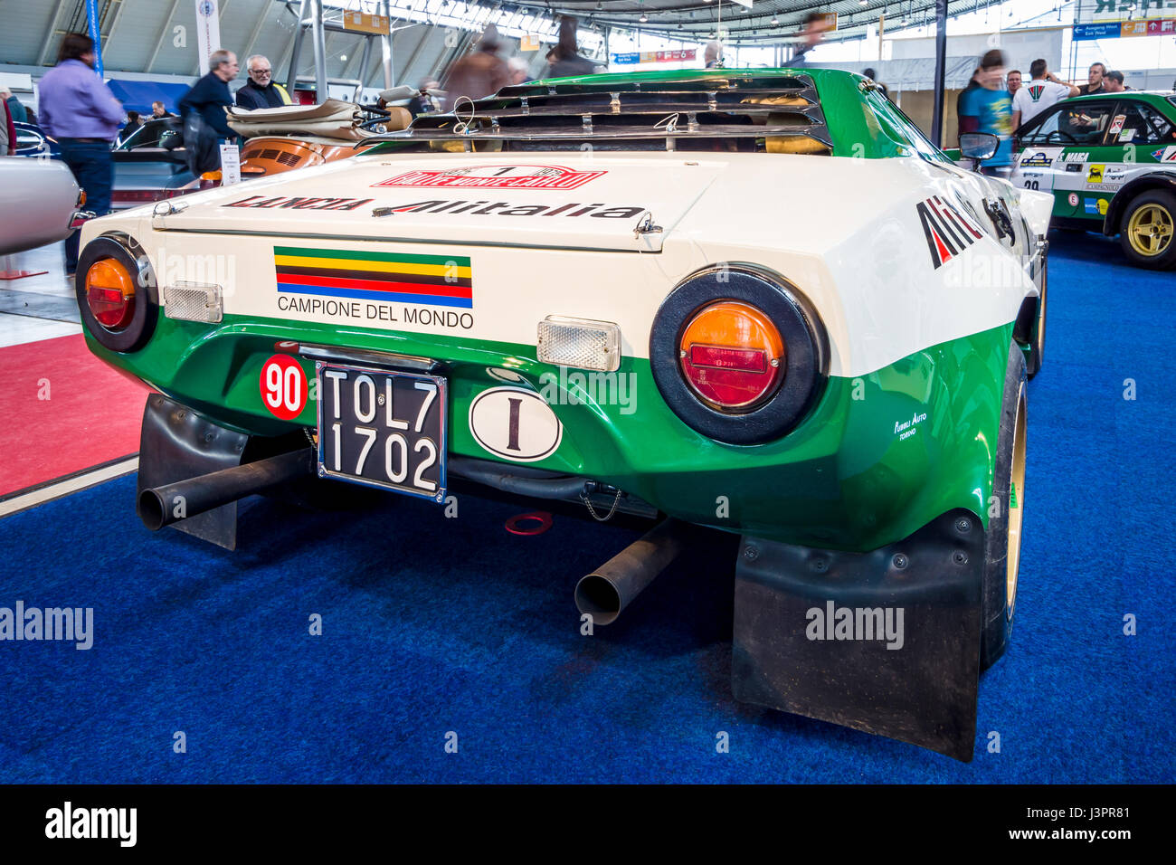 STUTTGART, ALLEMAGNE - Mars 03, 2017 : voiture de rallye et de sport Lancia Stratos HF (Tipo 829), 1975. Vue arrière. Plus grand d'Europe Exposition de voitures classiques 'RETRO' classiques Banque D'Images