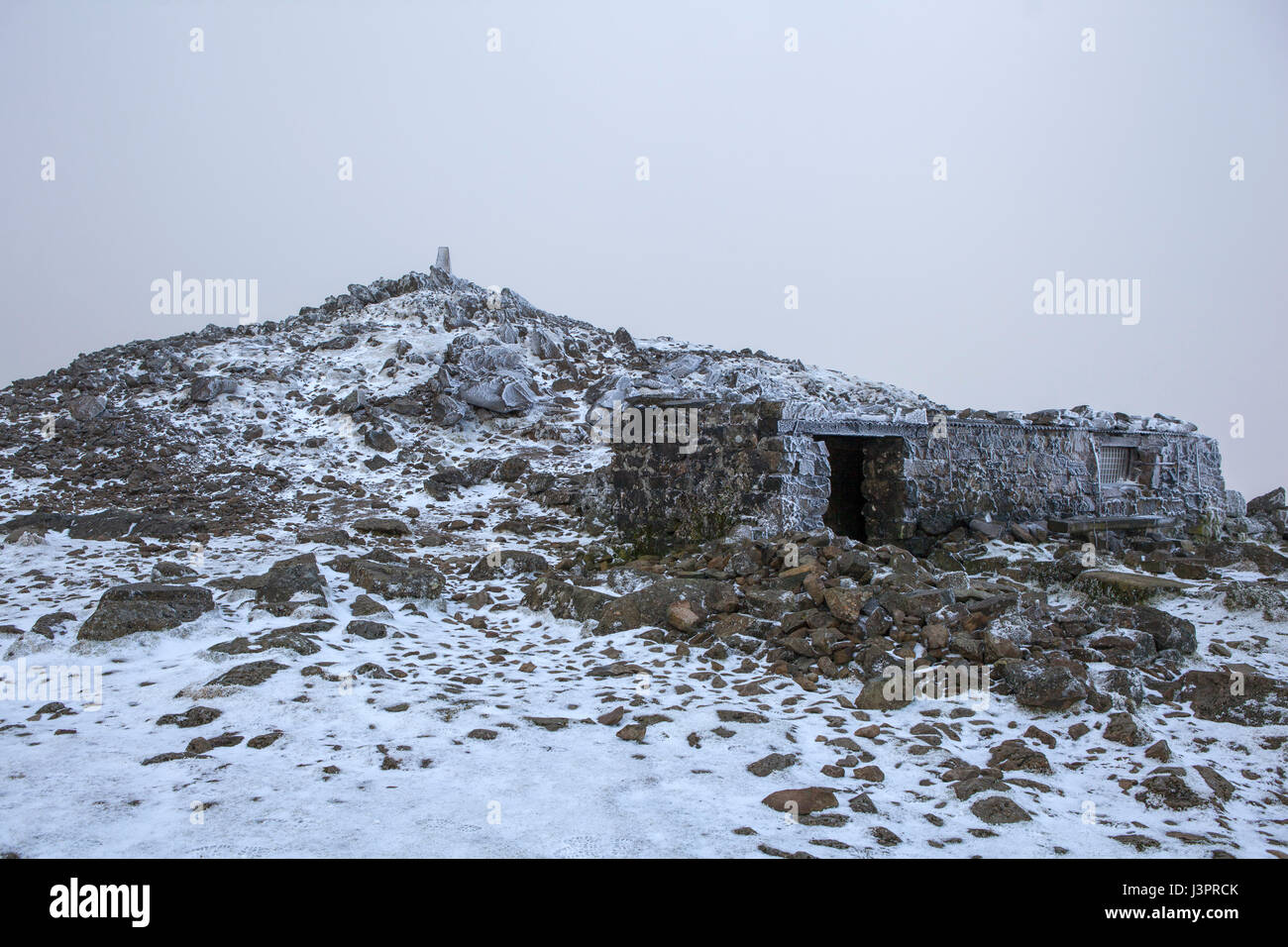 Abri bothy, sommet ou Cadair IDRIS, (y), stylo Gader galles, Hiver Banque D'Images