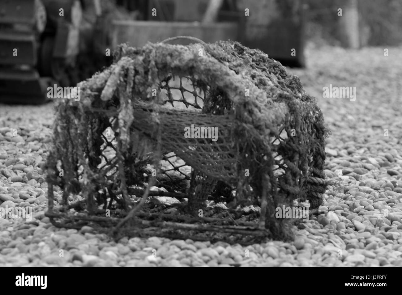 Caisse de pêche sur la plage de Weybourne Banque D'Images