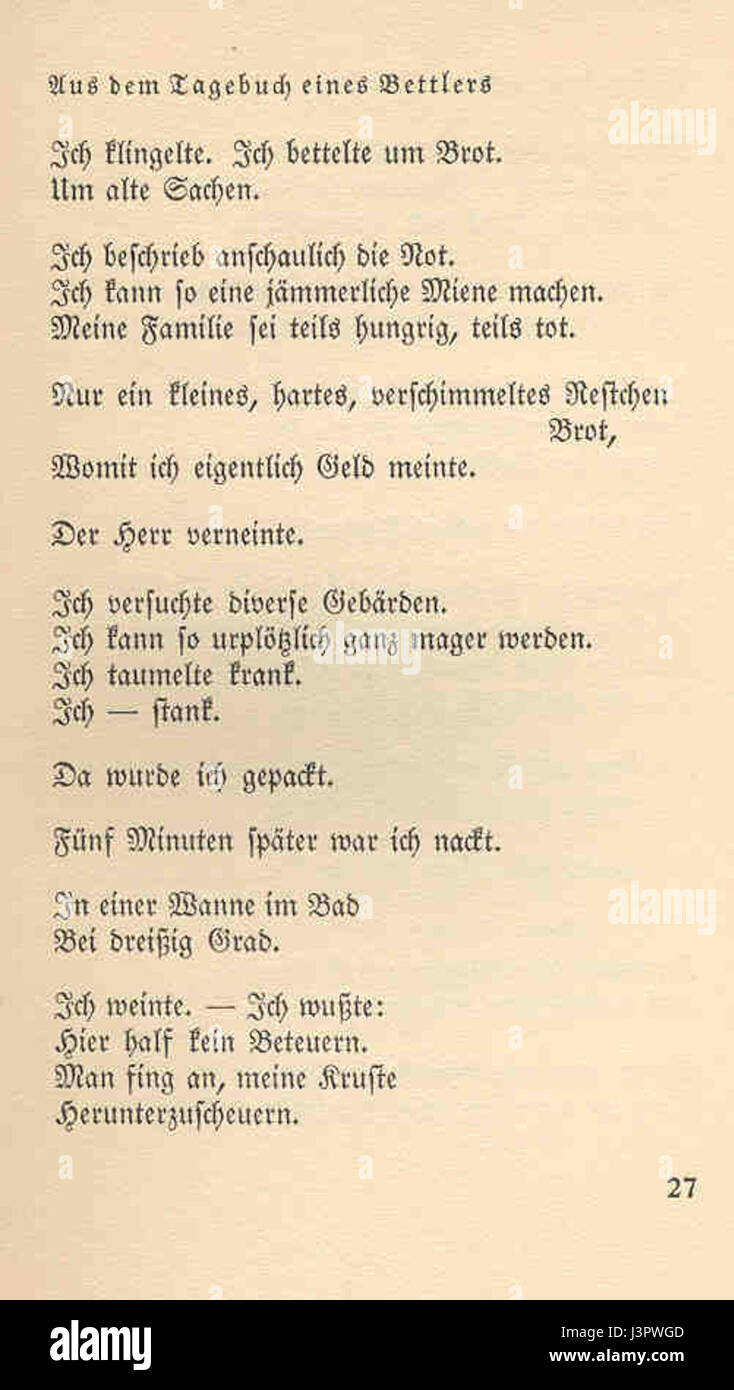 Image tirée de '103 Gedichte' du poète allemand Joachim Ringelnatz, illustrant ses œuvres poétiques du début du XXe siècle. Banque D'Images