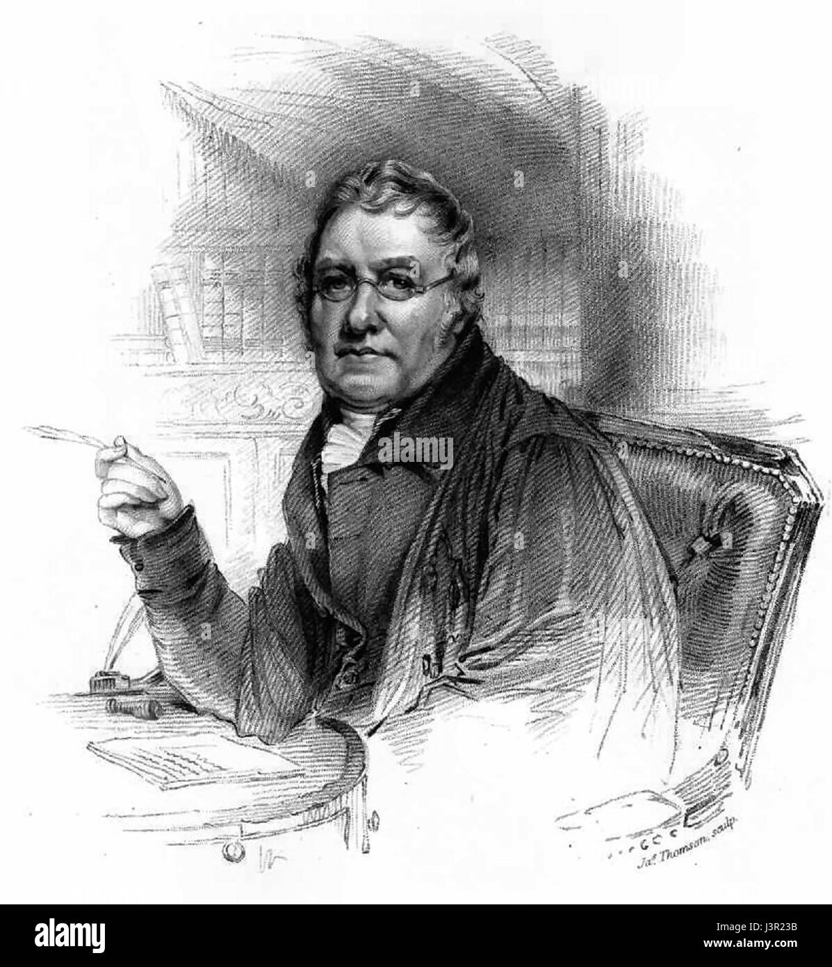 John Playfair est un géologue, mathématicien et philosophe écossais, renommé pour ses travaux en géologie et ses contributions à la pensée scientifique au cours du XVIIIe siècle et du début du XIXe siècle. Banque D'Images