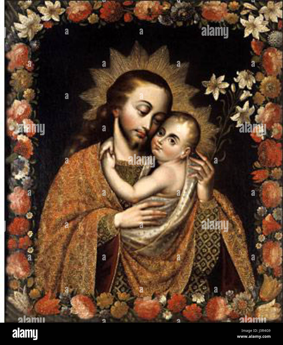 ECOLE ITALIENNE DU XVIIème SIÈCLE La Vierge à l'enfant Jésus - Lot