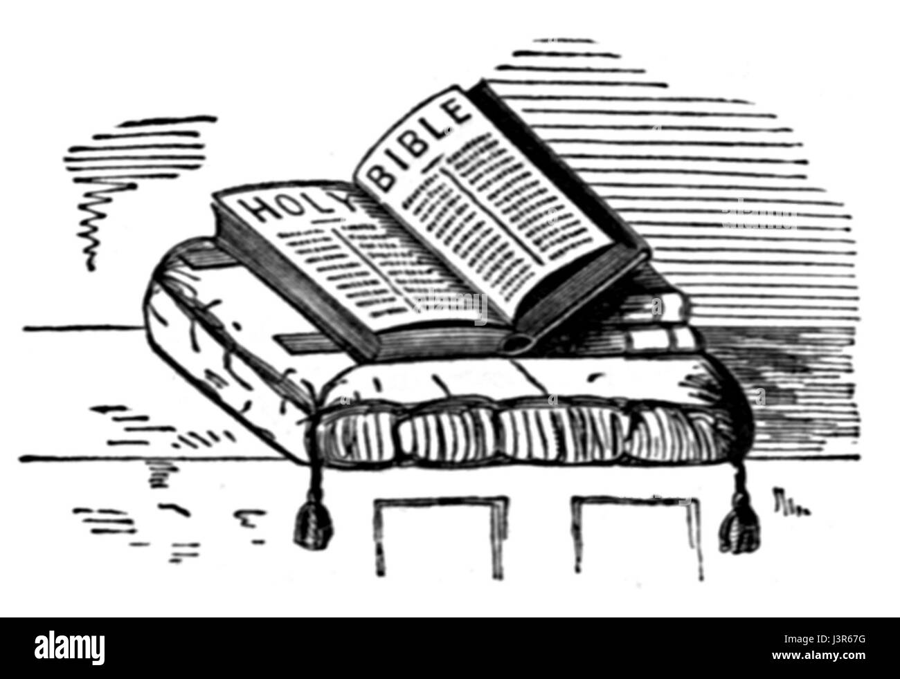 Cela fait probablement référence à une image ou une représentation de la Sainte Bible, un texte sacré dans le christianisme, mettant en valeur soit une représentation artistique, soit une édition significative de la Bible. Banque D'Images