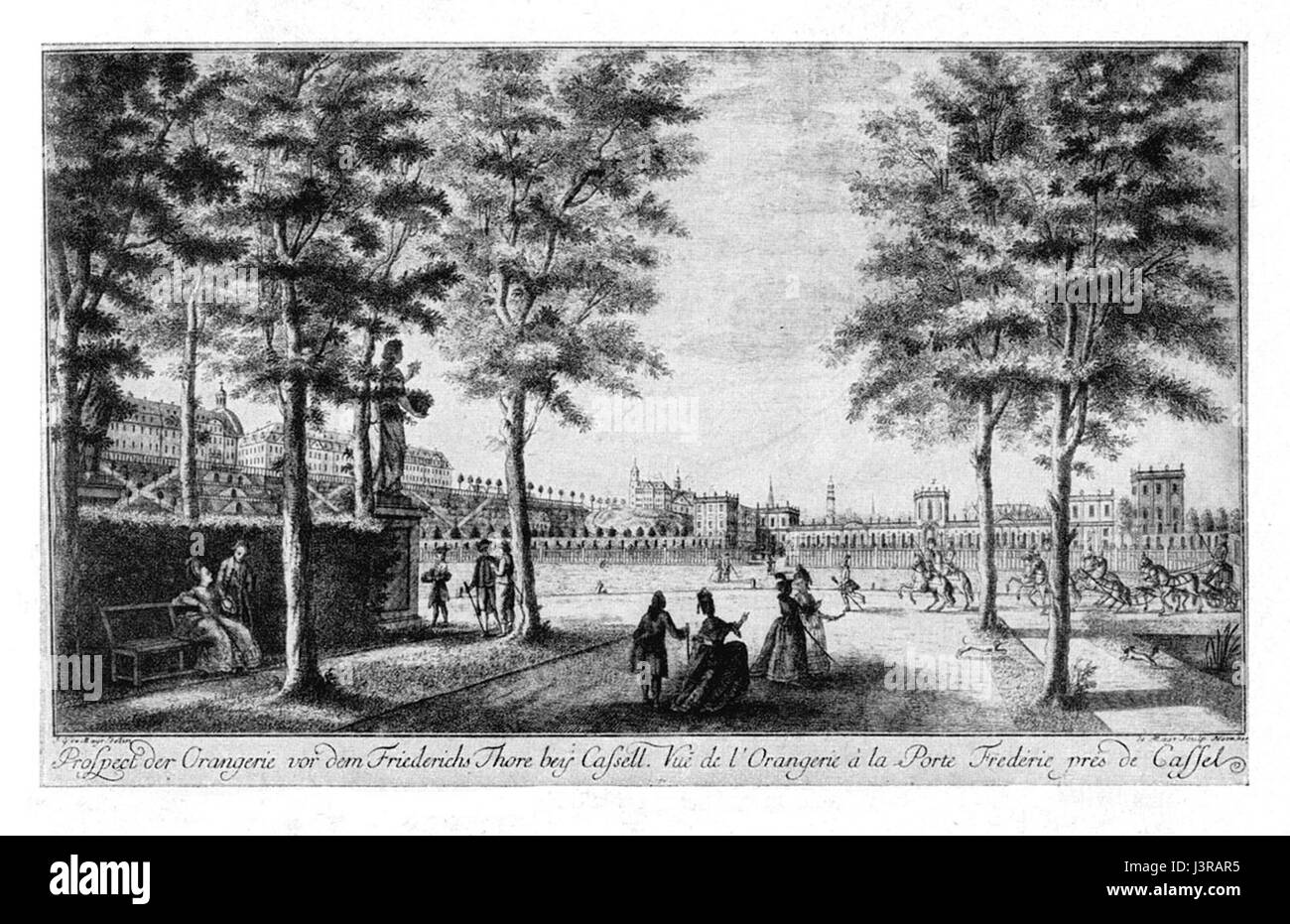 L'Orangerie de Kassel, en Allemagne, est un important bâtiment historique qui abrite des expositions d'art et de botanique. La référence à Mayr fait probablement référence à l'architecte ou à une figure importante impliquée dans son histoire. Banque D'Images