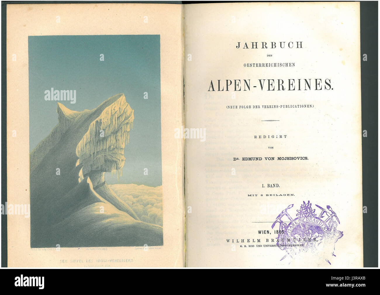 Jahrbuch 1865 OeAV Banque D'Images