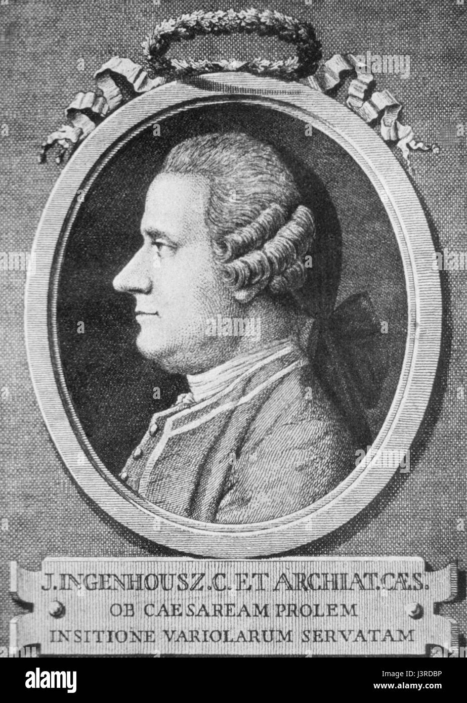 Jan Ingenhousz était un biologiste et chimiste néerlandais pionnier, surtout connu pour avoir découvert le processus de photosynthèse chez les plantes. Ses travaux ont grandement contribué à la compréhension de la biologie végétale et de la production d'énergie. Banque D'Images