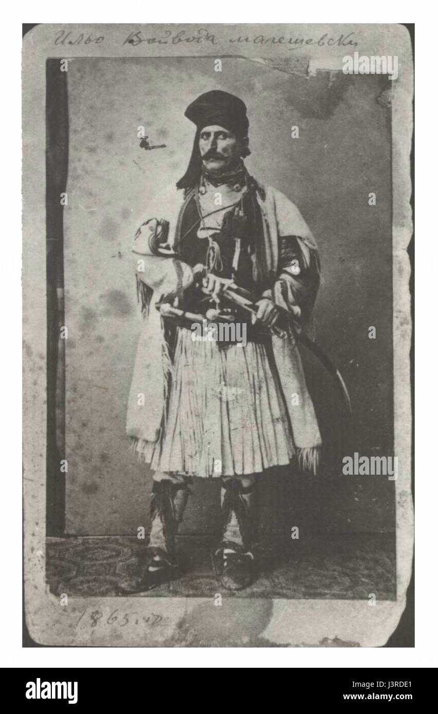 Ilyo Voyvoda est une figure légendaire du folklore bulgare, souvent dépeint comme un leader courageux et vertueux connu pour lutter contre l'oppression ottomane dans les Balkans. Banque D'Images