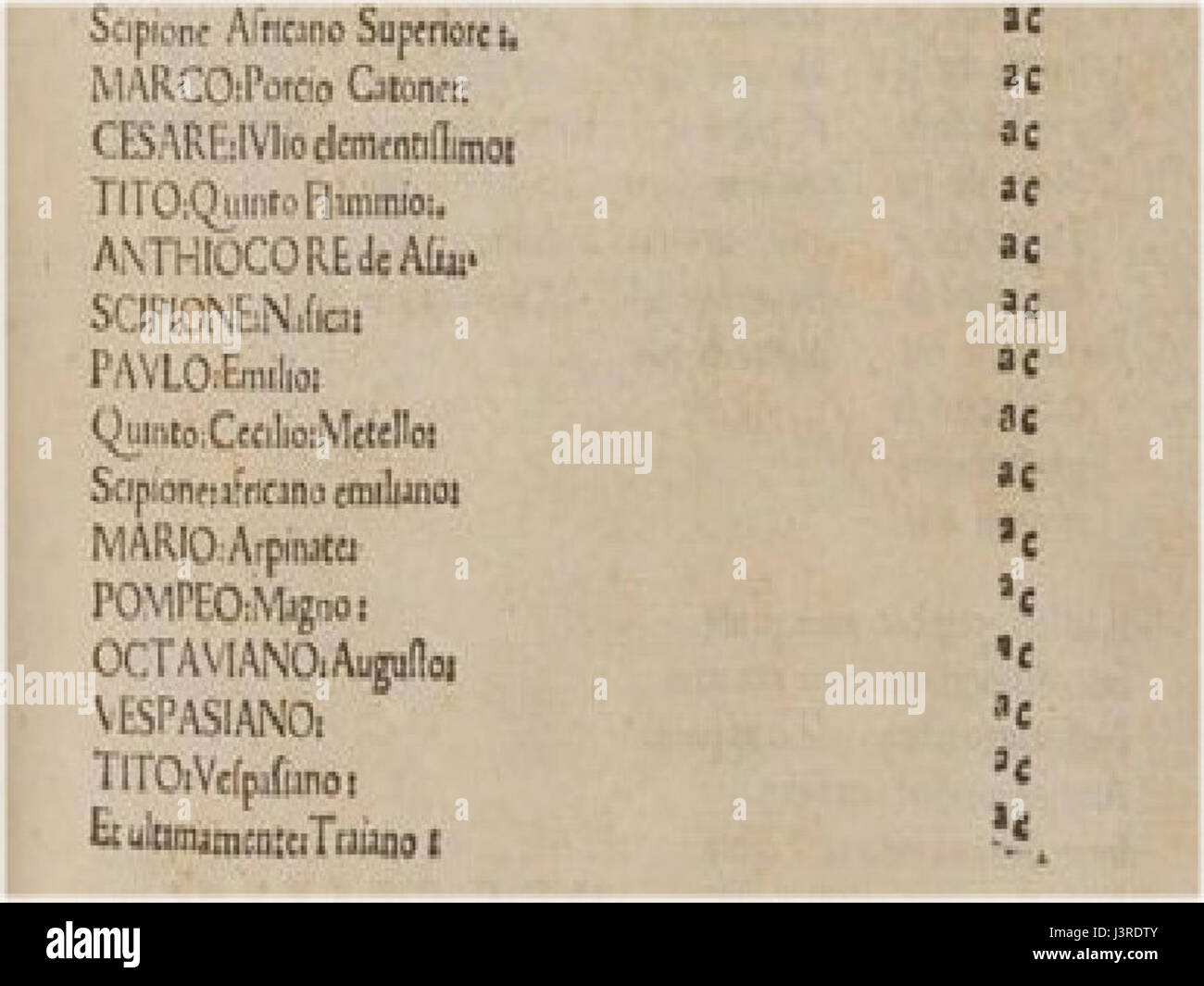 14 illustres romains Banque D'Images